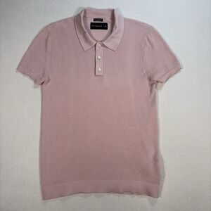 Abercrombie & Fitch Featherweight Knit Polo Men's M Pink Stretch Resort *FLAW*
